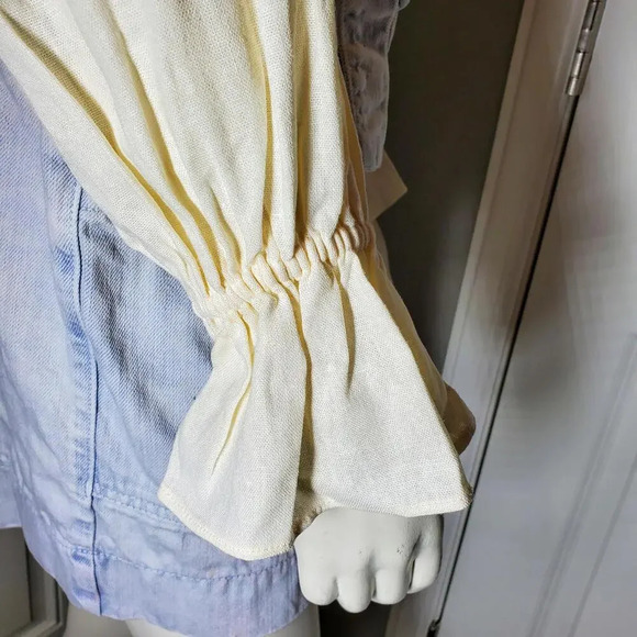 NWT WEWOREWHAT Women's Cream Colored Babydoll Crop Top Blouse Size XS - Picture 6 of 16